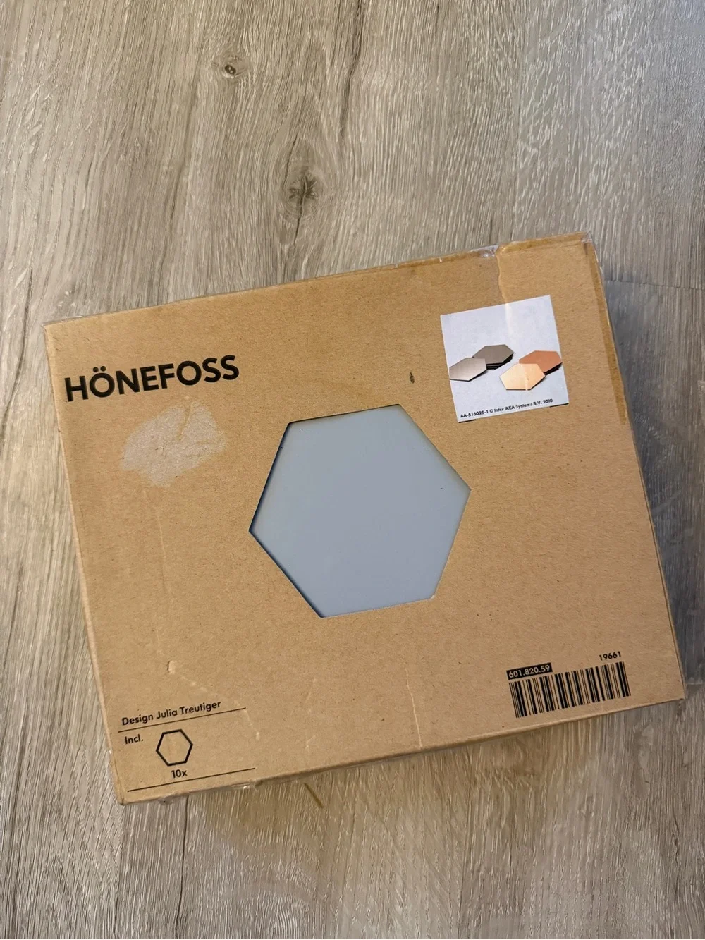 Ikea Honefoss Hexagon Mirror modern set brass and chrome midcentury NEW